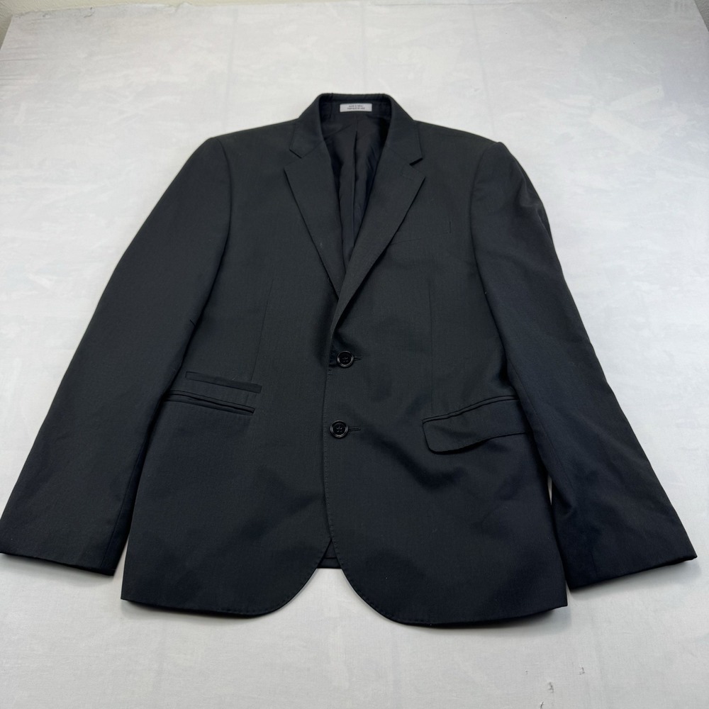 Express Photographer Men's 40 Short Wool Blend Black Slim Fit Suit Blazer Jacket